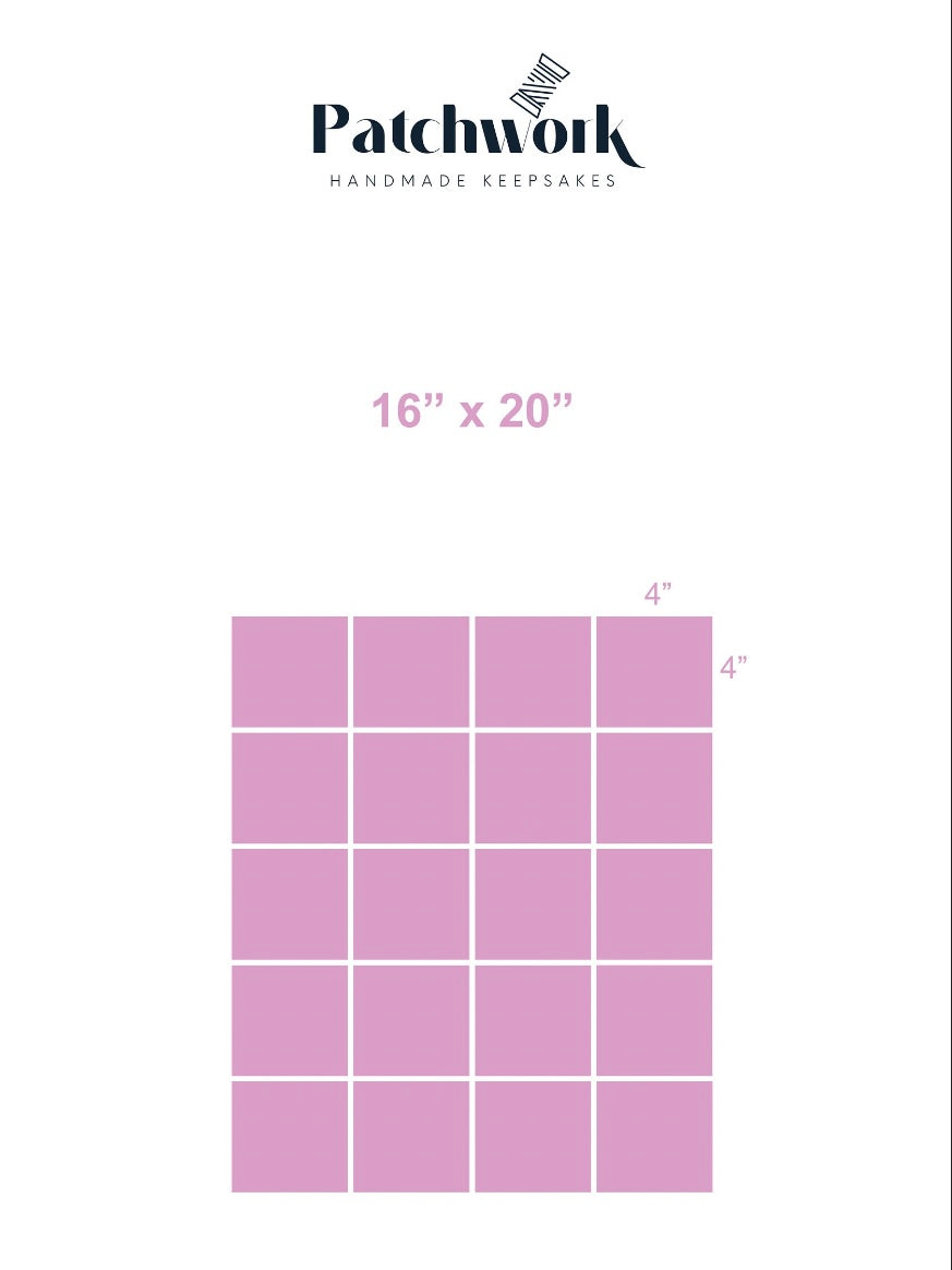 Mini Keepsake Memory Quilt - 4inch square blocks