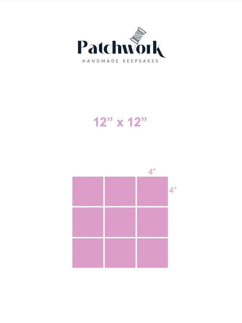 Mini Keepsake Memory Quilt - 4inch square blocks