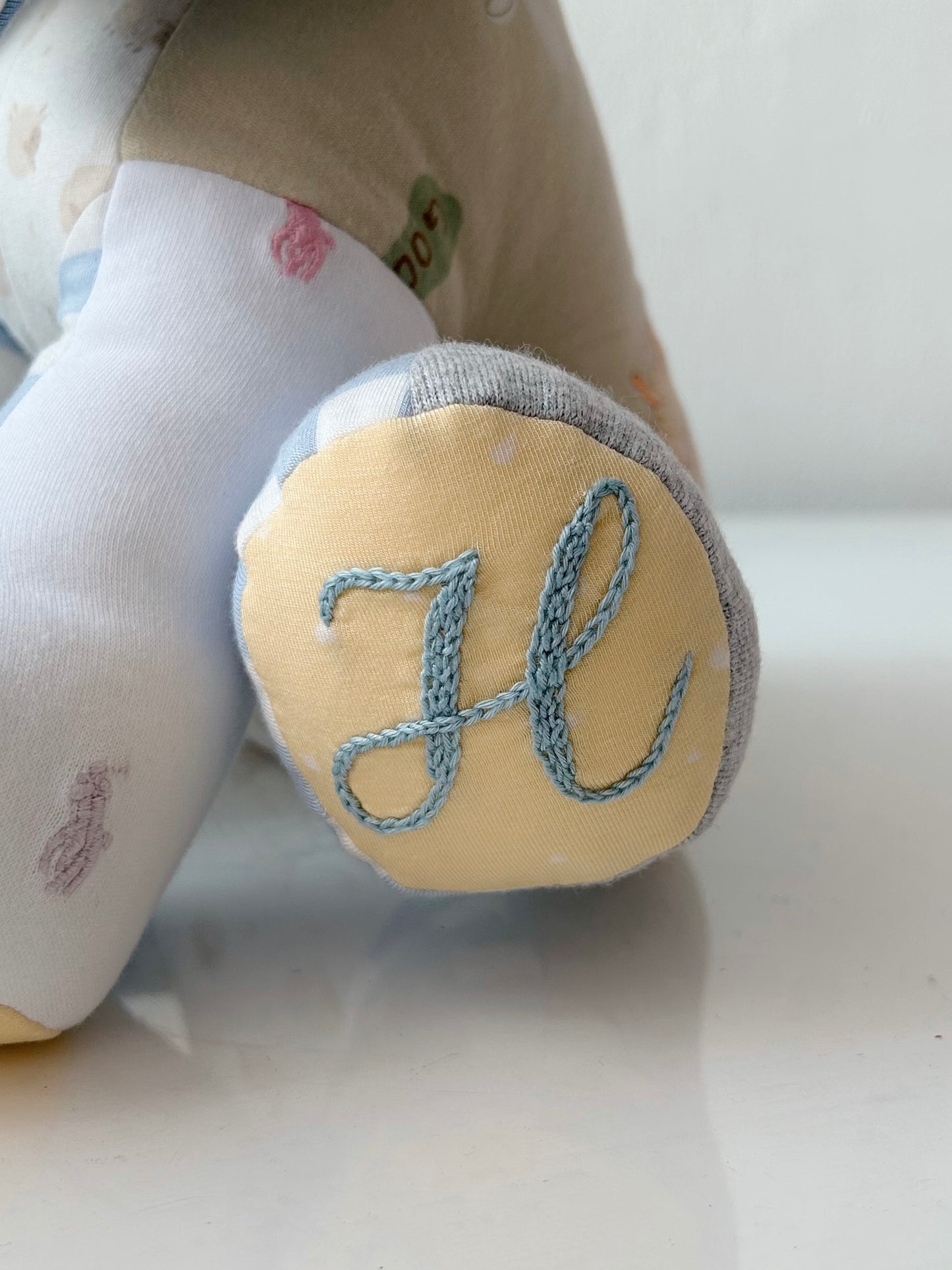 Hand-stitched name/date for quilts and dolls