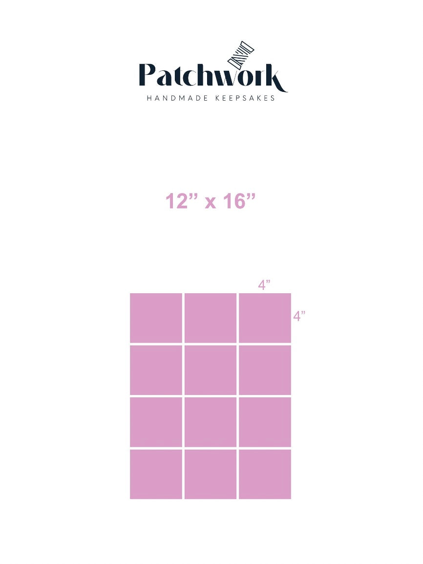 Mini Keepsake Memory Quilt - 4inch square blocks